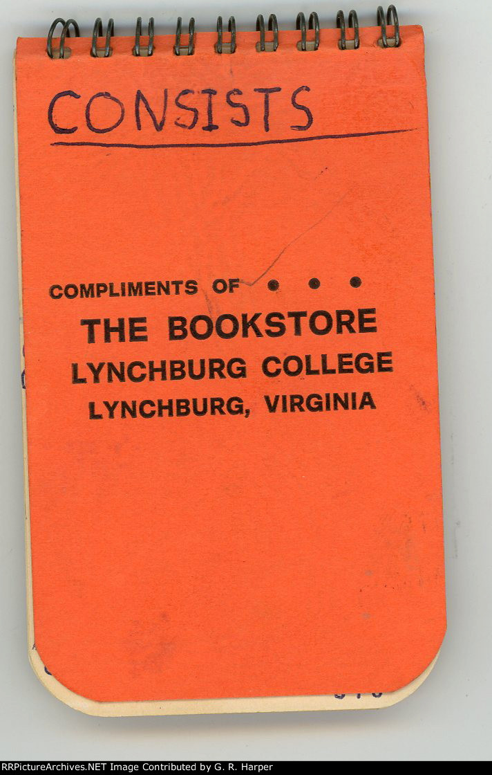 southern The little booklet I used to record Southern Ry. passenger consists